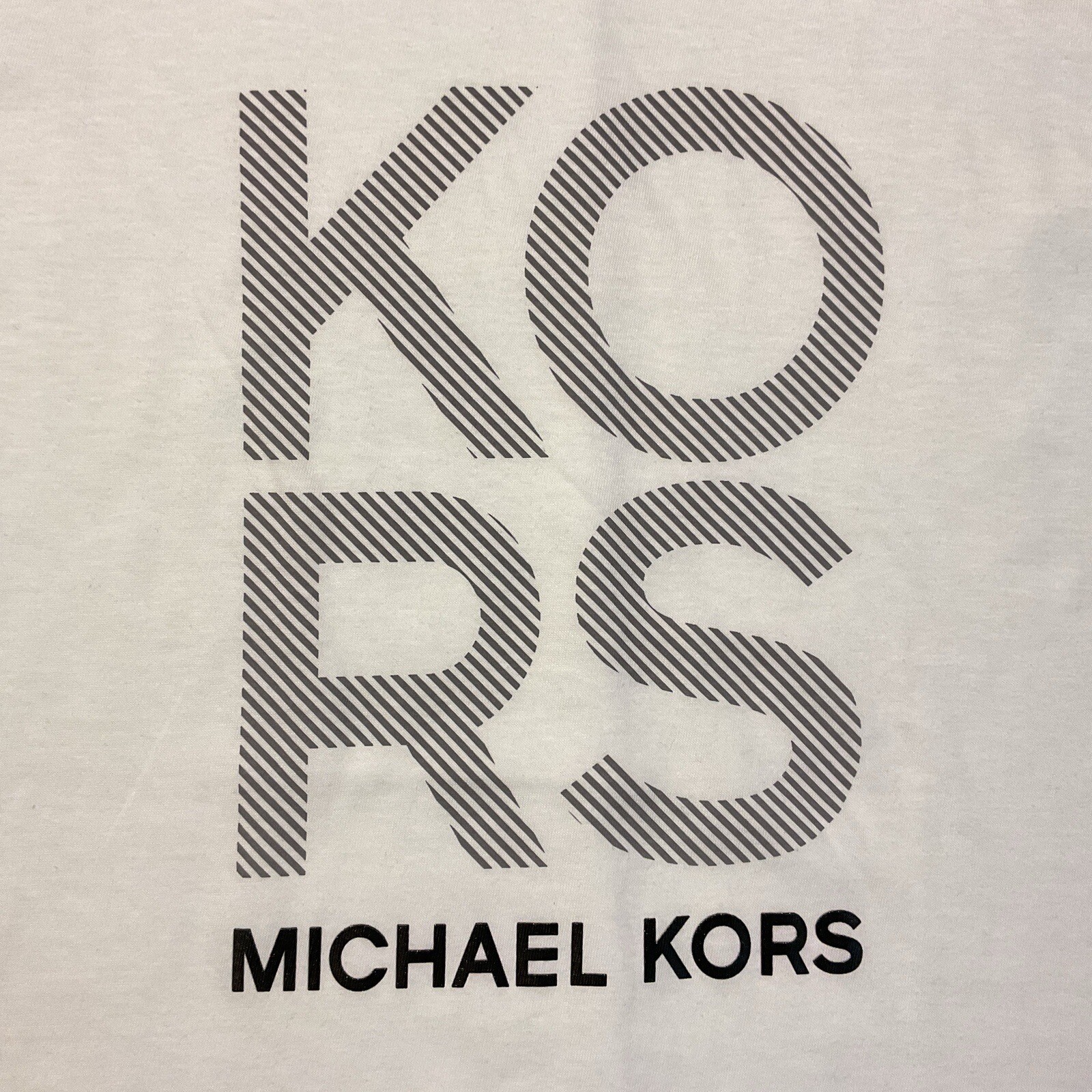 MICHAEL KORS Men’s Short Sleeve T-Shirt Size MEDIUM White w/Black NEW gallery
