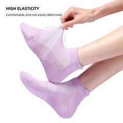 4 Pairs Grip Socks Pilates Socks for Women Non Slip Yoga Athletic for Barre T…