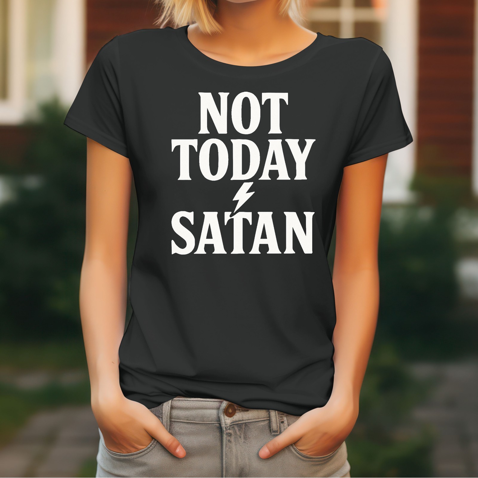 Jesus Men's T-Shirt Christ God Various Sizes Colours Ladies Not Today Satan gallery