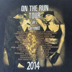 Jay Z & Beyoncé On The Run 2014 Tour Concert Shirt Adult Large Black Vintage