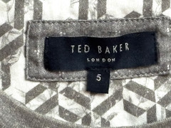 Ted Baker Men’s Pocket Tee Casual Shirt Size 5 (XL) Gray White Short Sleeve