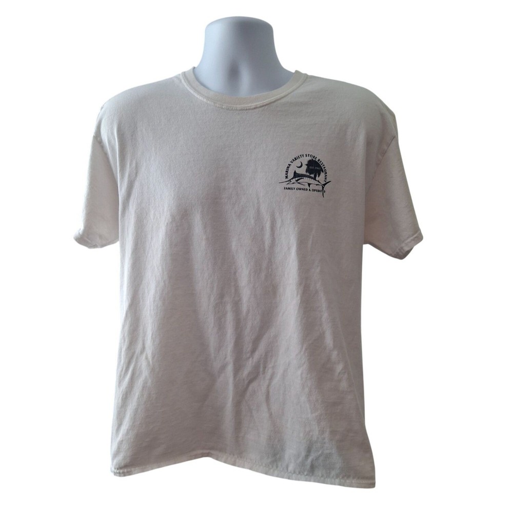 Marina Variety Store Graphic Tee L Charleston SC Marlin Coastal Nautical