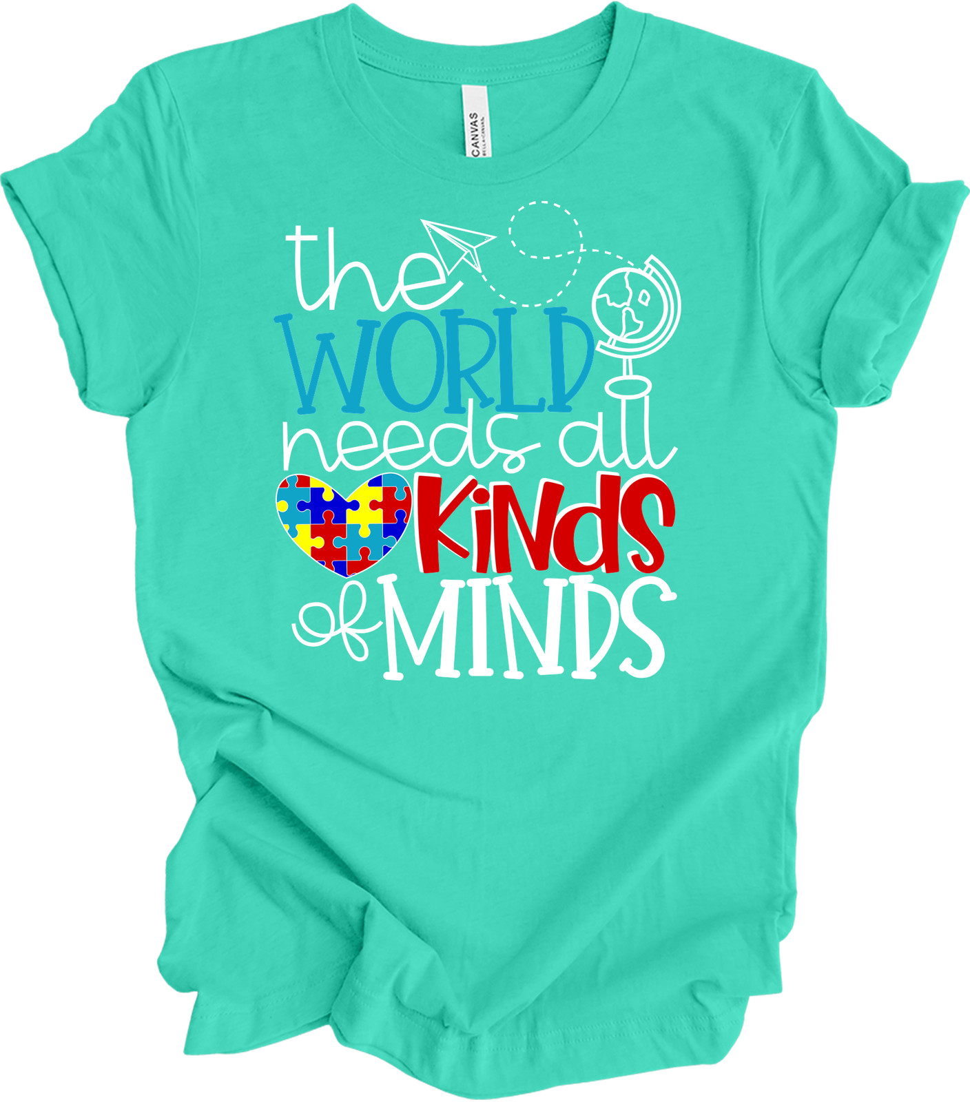 The World Needs All Kinds of Minds Autism Awareness Tee gallery