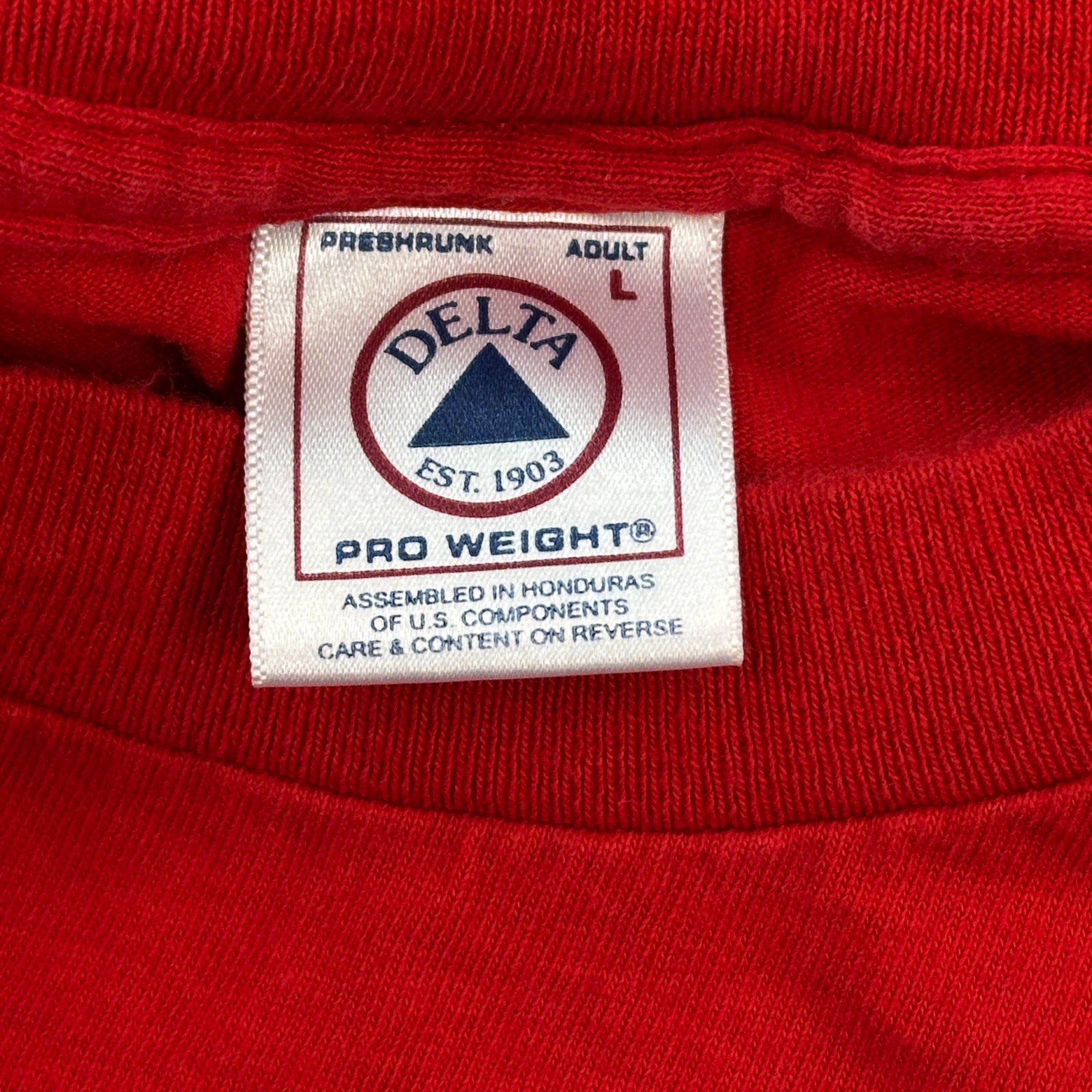 Vintage Delta Pro Weight Shirt Mens Large Red 316 Oyster Bar NC Pocket Tee Y2K gallery