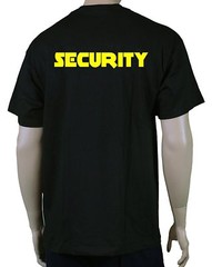 Print Front & Back Security T-Shirt Men’s Event Staff Tee Black Neon Yellow