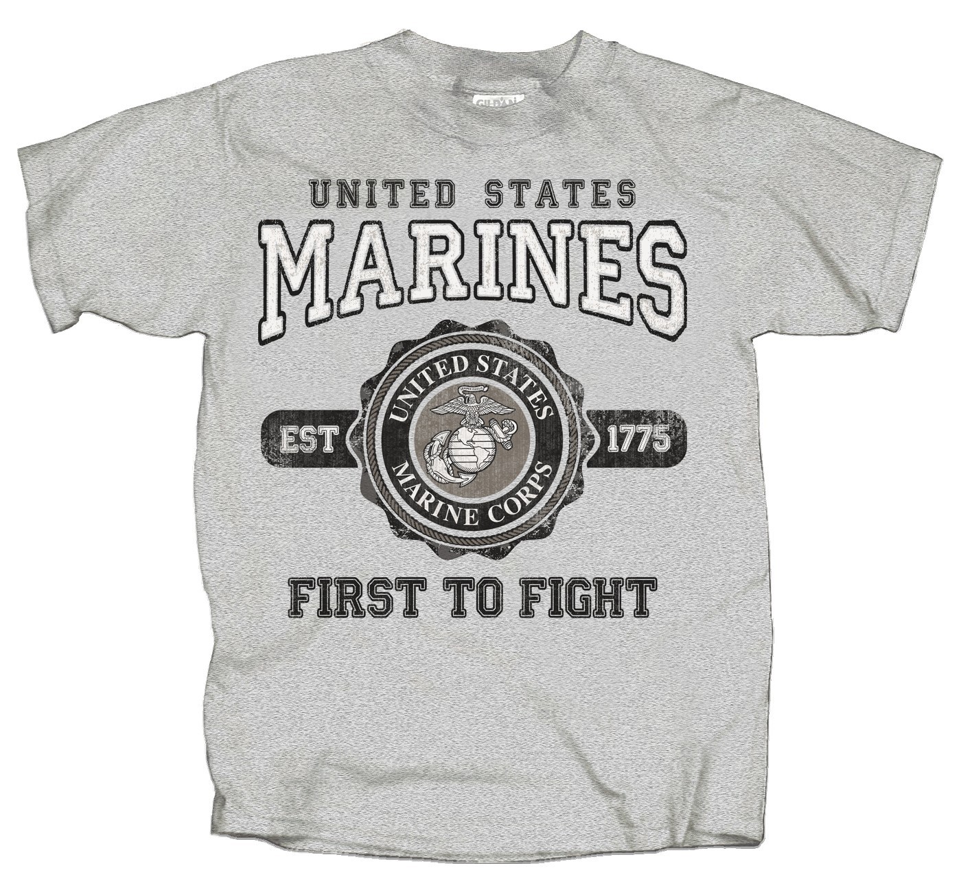 NEW MILITARY U.S. MARINES UNITED STATES ESTABLISHED 1775 MEN'S GRAY TEE SHIRT gallery