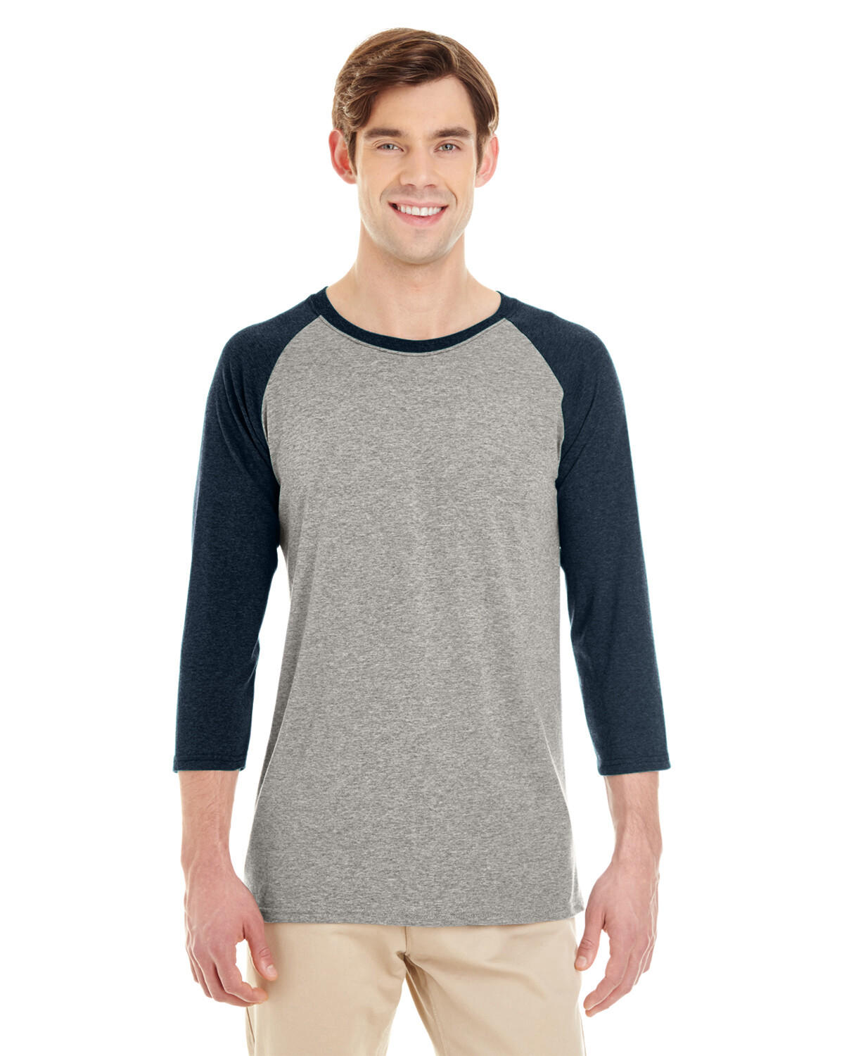 Jerzees Adult 4.5 oz. TRI-BLEND Baseball Raglan 601RR Tear Away Label T Shirt gallery