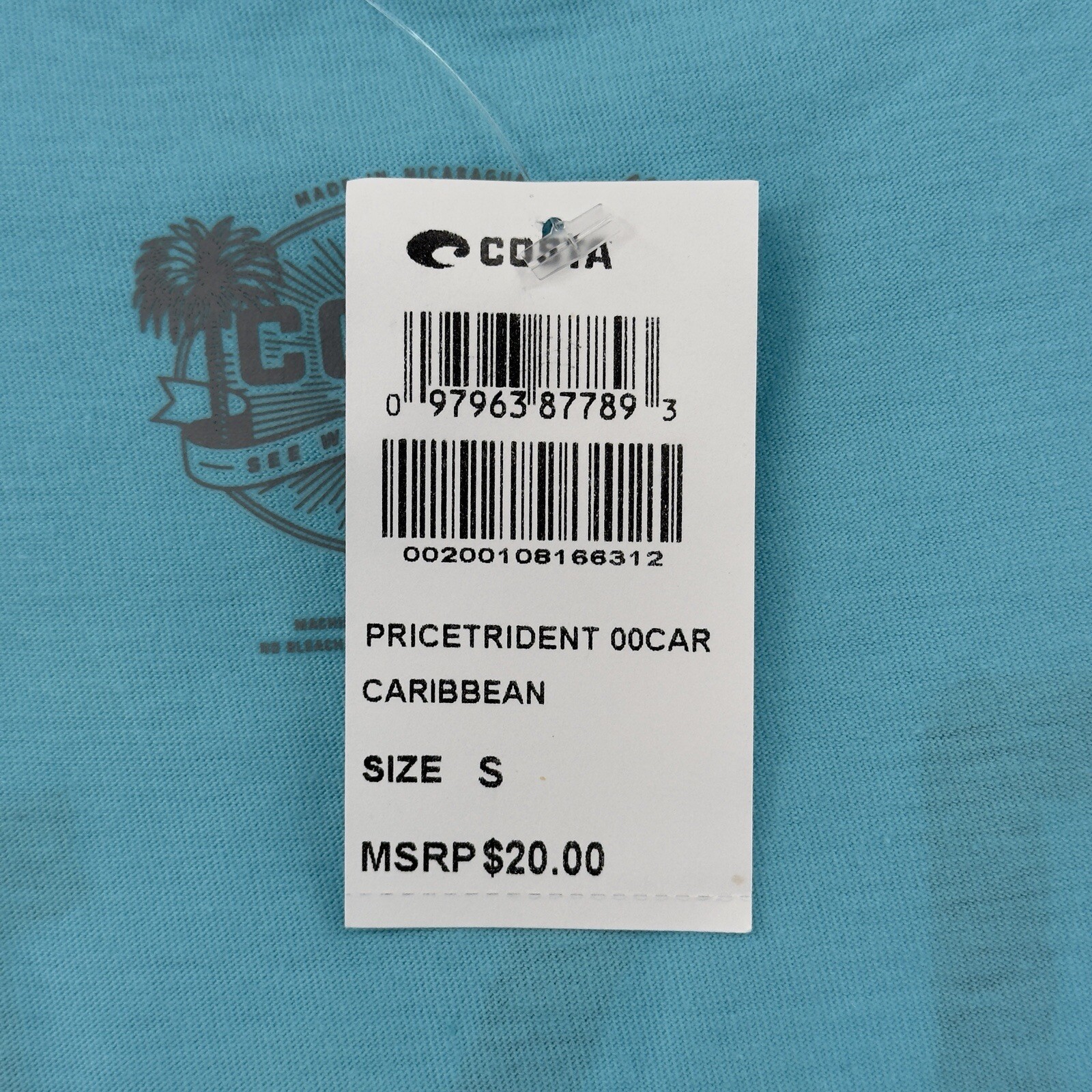 Costa Del Mar Men T-Shirt S Caribbean Blue Price Trident Short Sleeve Crew Neck gallery