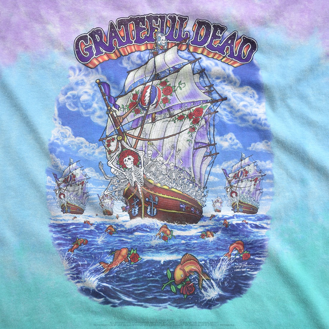 Grateful Dead Ship Of Fools Tie-Dye T-Shirt Liquid Blue gallery