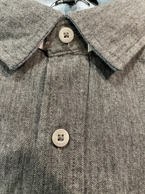 TAHARI MEN BRUSHED HERRINGBONE BUTTON SHIRT (CHARCOAL, XX-LARGE) NWT AA-5 gallery
