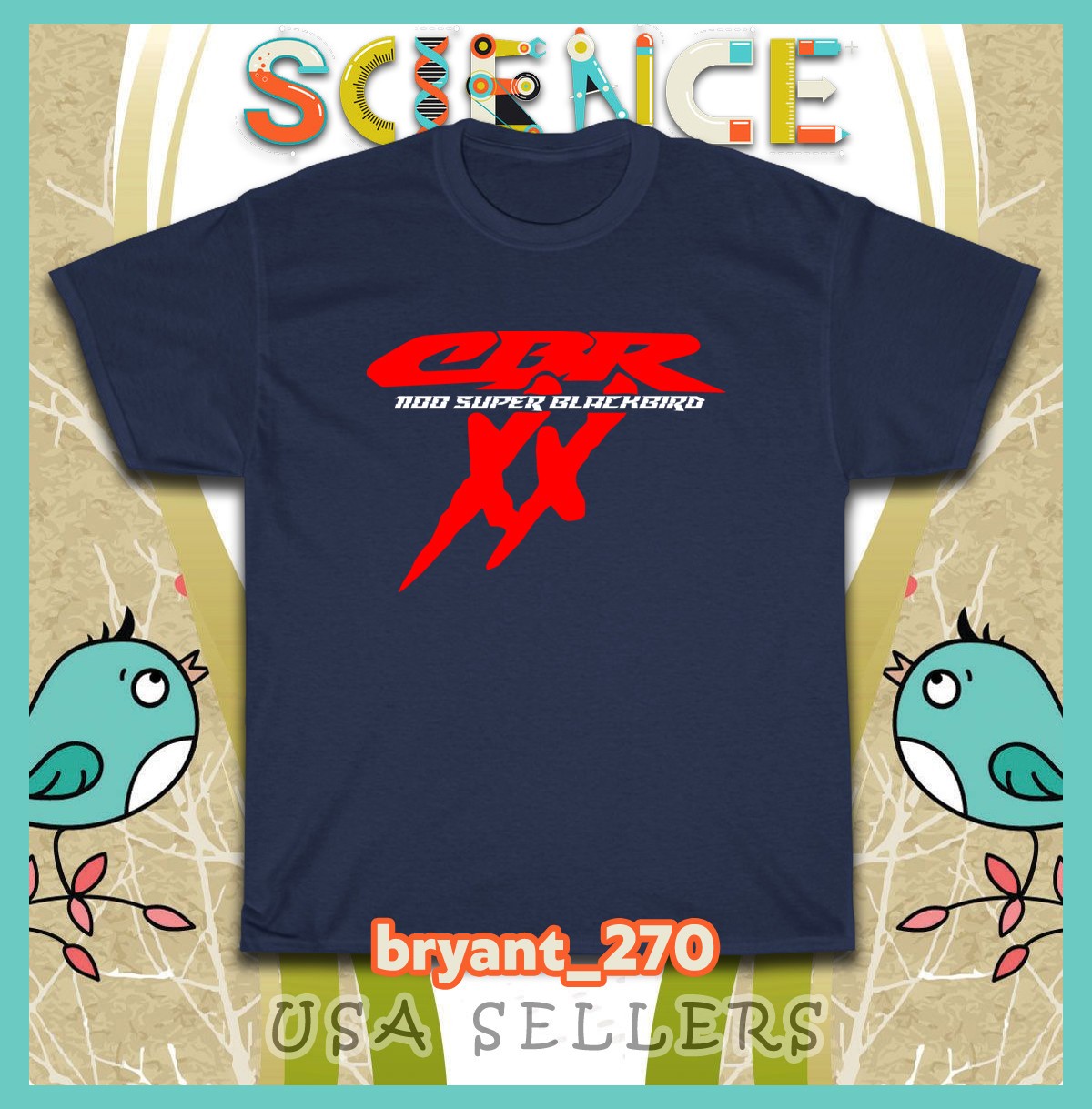 Honda CBR 110 Super Blackbird Men's T-Shirts American Size Tee Shirt gallery