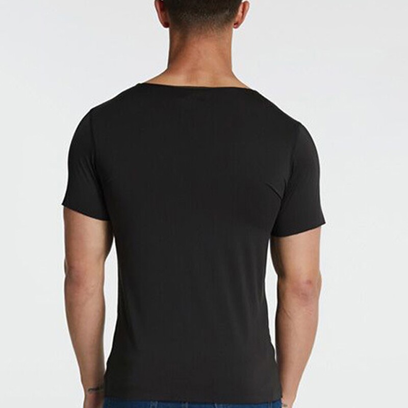 1PC Men Breathable Solid Color V Neck Tops Tees Ice Silk Tshirts Seamless M-5XL gallery