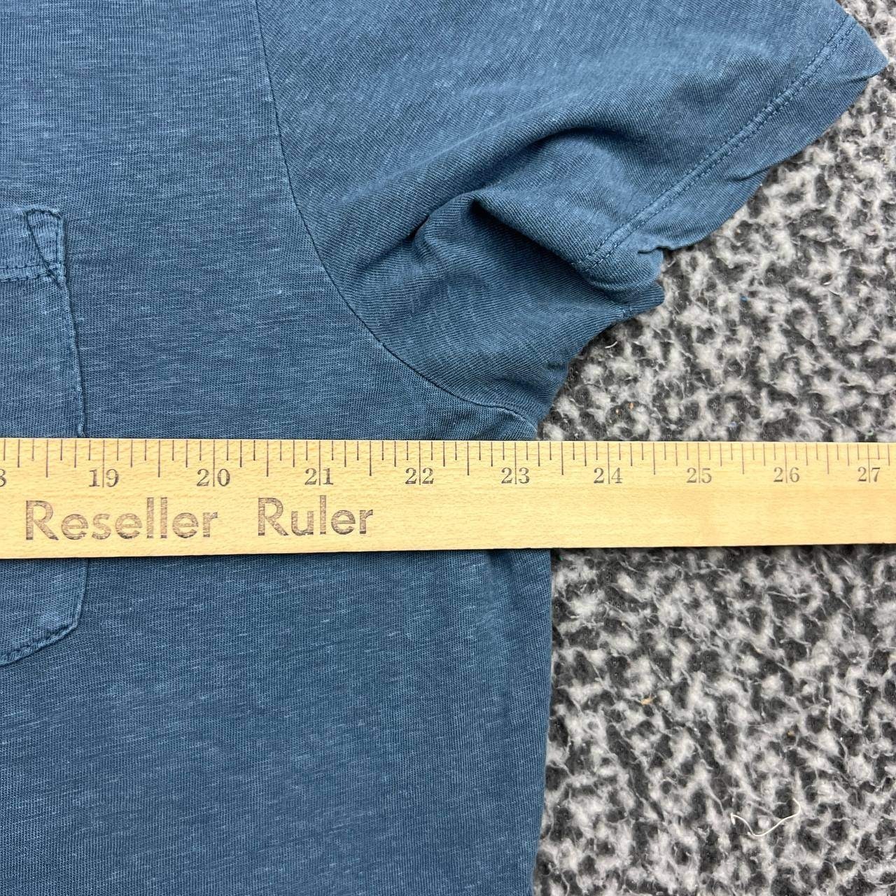 Marine Layer Shirt Men Large Blue Hemp Cotton Blend Pocket Short Sleeve L gallery