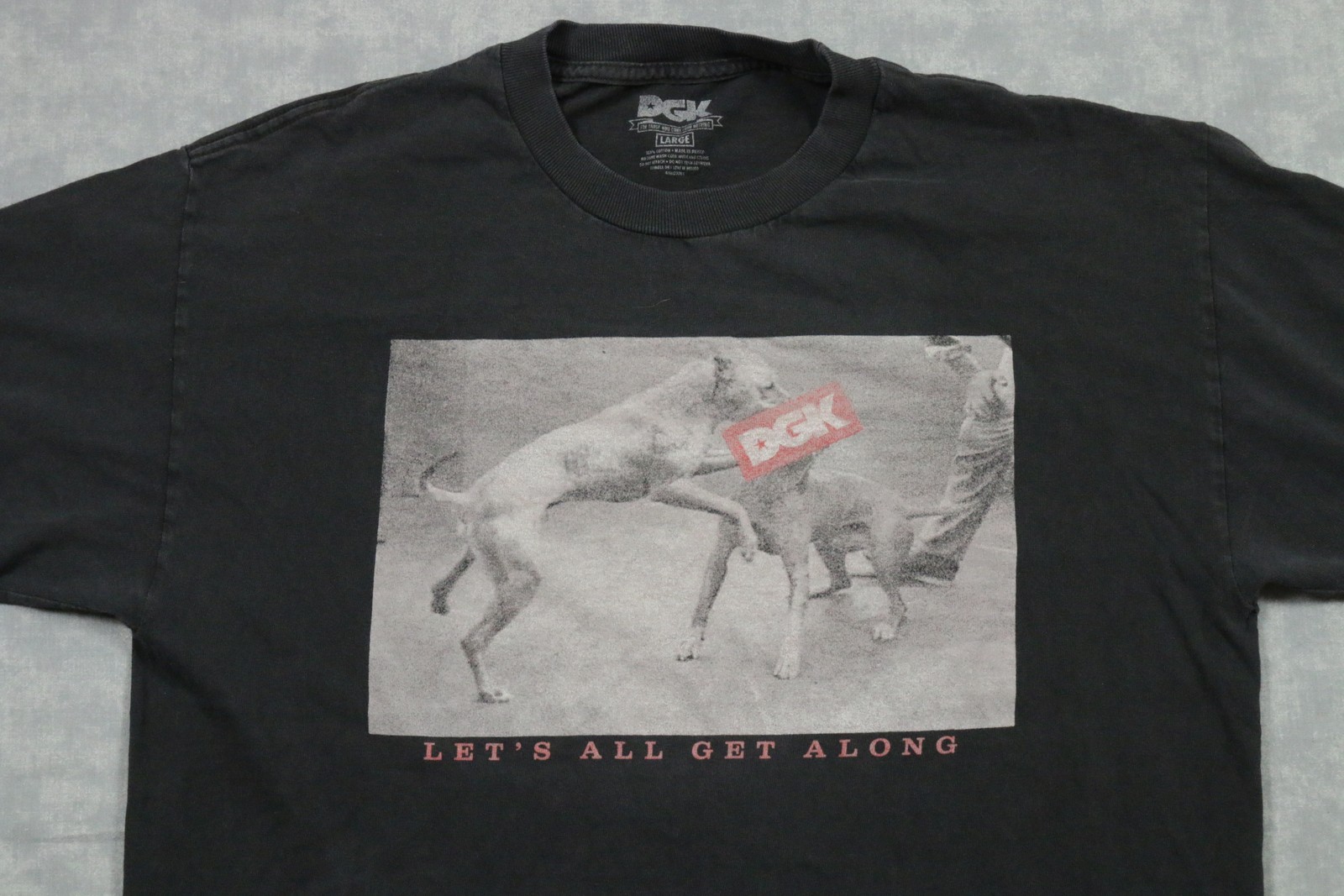 DGK Shirt Mens Large Black Let's All Get Along Graphic Skate Streetwear Tee gallery