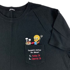 Warner Bros Studio Tweety Bird Dinner 3XL Shirt Embroidered Pocket Looney Tunes