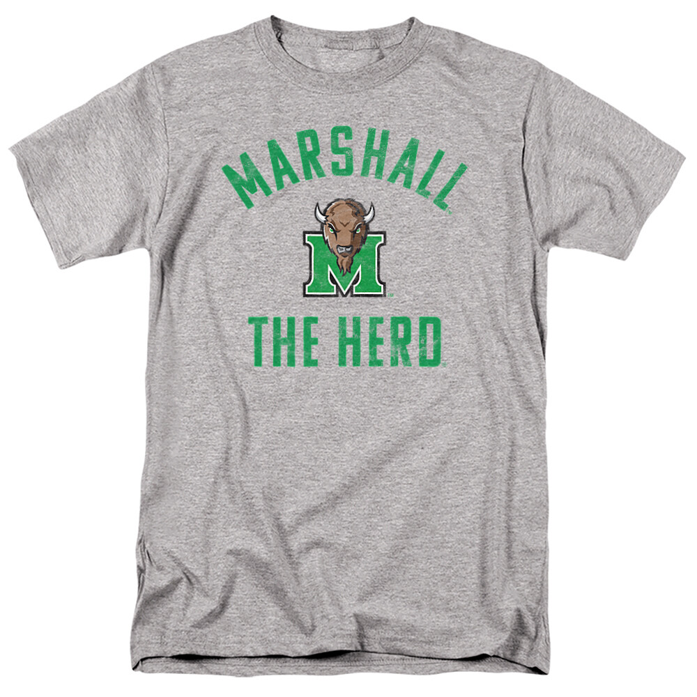 Marshall University Adult T-Shirt Marco the Bison Logo, Athletic Heather, S-5XL gallery