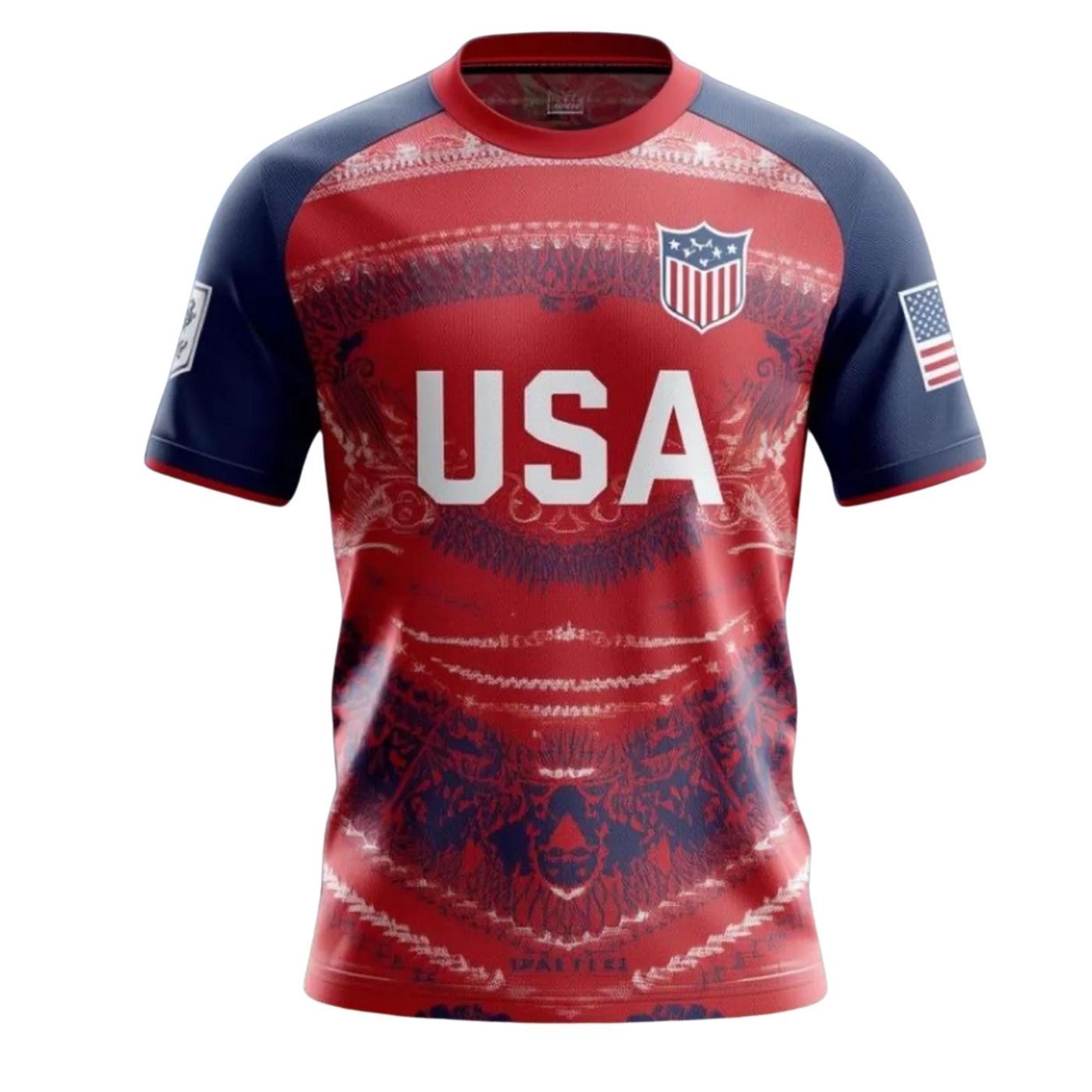 USA Soccer Jersey Shirt American Flag Patriotic Unisex Fan Tee gallery