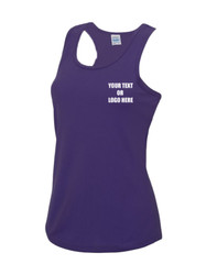 Custom Printed Personalised Your Text AWDis Just Cool Women’s Cool Vest Gym Top