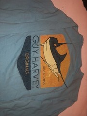 Guy Harvey Marlin Graphic T-Shirt Small Blue Fishing Logo Saltwater Ocean C1