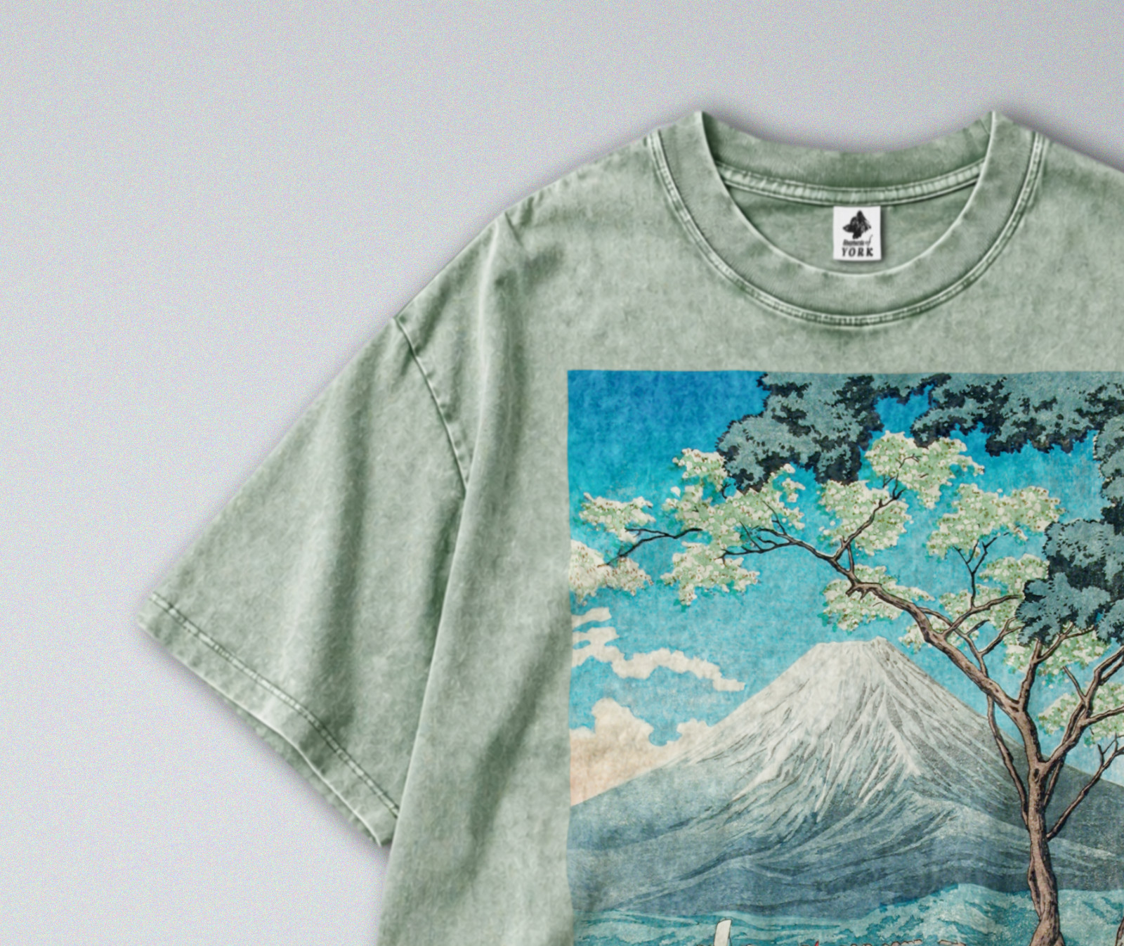100% Cotton Tee - Unisex Retro Oversized Fit - Japan's iconic Mt Fuji Landscape gallery