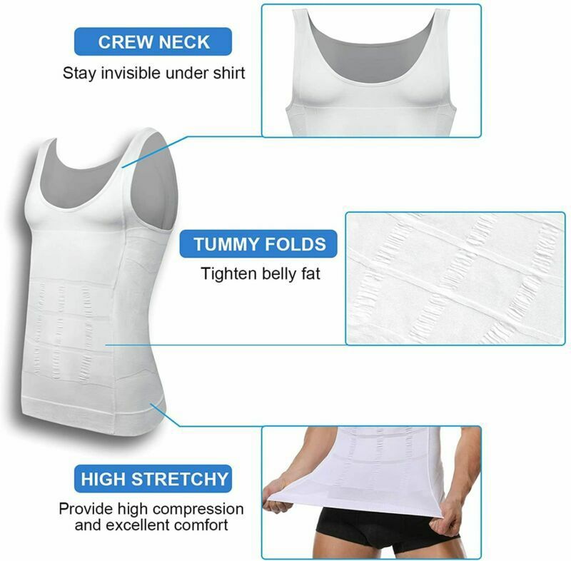 Men Cooling Gynecomastia T-shirt Posture Corrector Vest Compression Shaping Top gallery