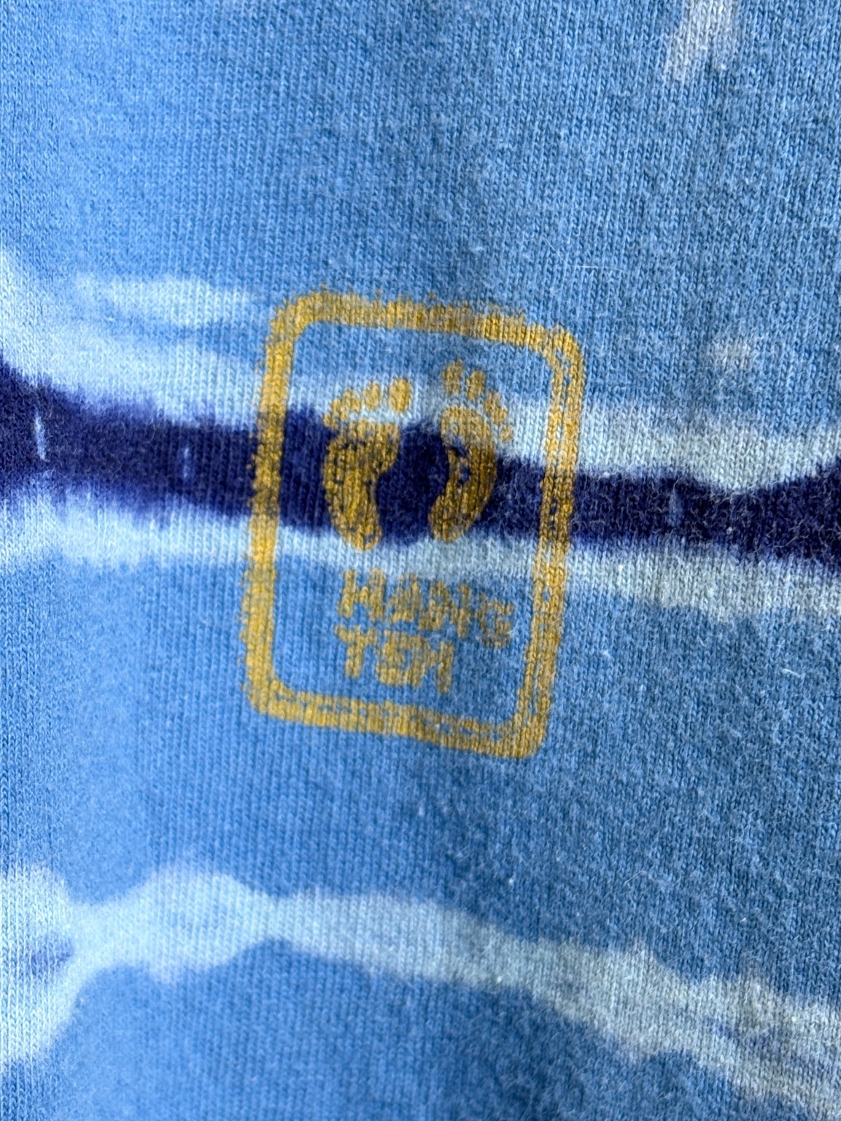 Vintage Hang Ten Men’s XL T-Shirt Blue Tie Dye Striped Single Stitch Surf Skate gallery