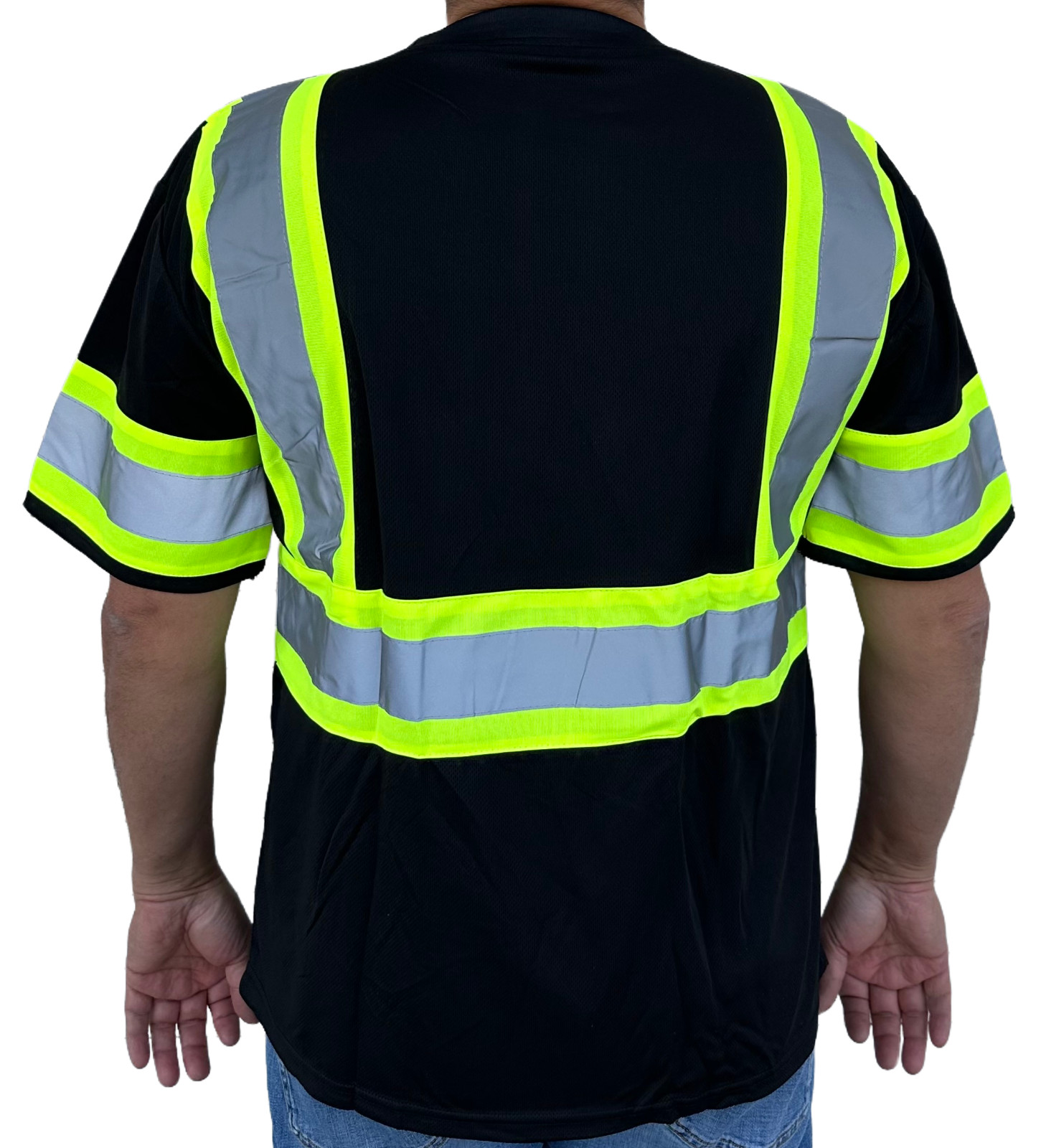 Short Sleeve Black High Visibility Safety Shirt Choose size gallery