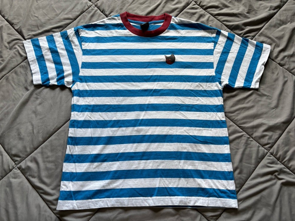 GOLF WANG Killcat Striped Tee Blue White Red Size M