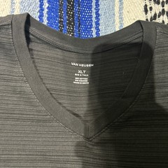 Men’s Van Heusen XLT Black V Neck Short Sleeve Shirt