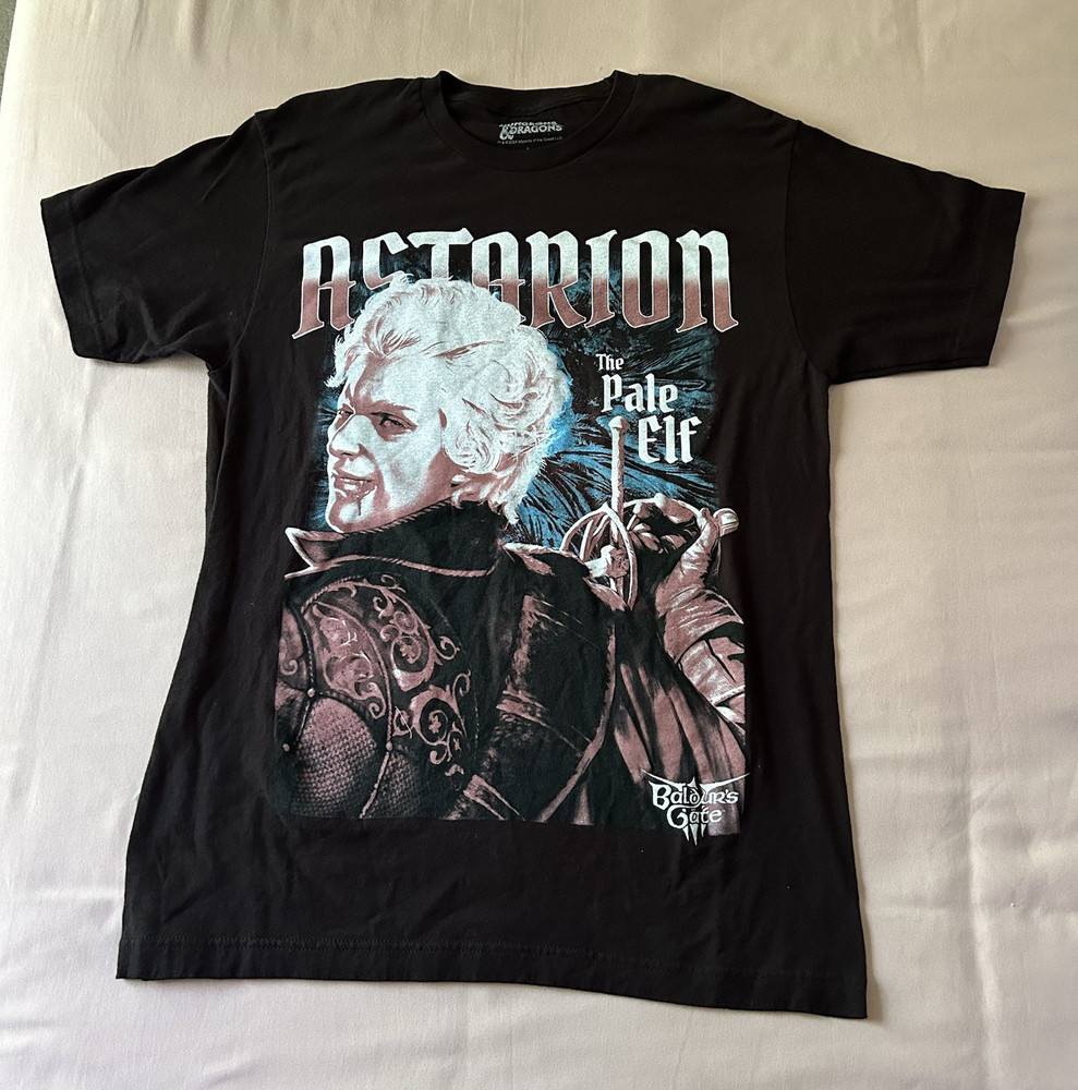 Dungeons & Dragons Baldur’s Gate 3 Astarion The Pale Elf Black Graphic T-Shirt