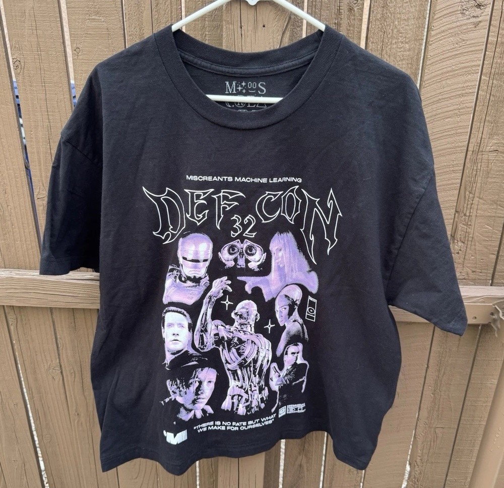 MISCREANTS Machine Learning DEF CON 32 T-Shirt XL Black Purple DC32 Vendor AI