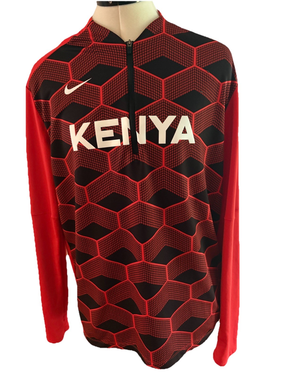 Nike Running Team Kenya Half Zip Pullover Dri-fit shirt Reflective Sz Medium gallery