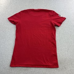 Marithe Francois Girbaud Shirt Mens Medium Red Stripe Graphic Short Sleeve