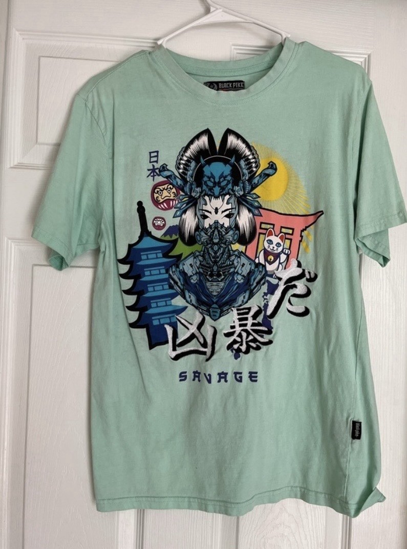 Mint Green Graphic Unisex Heavy Cotton Tee Black Pike Medium gallery