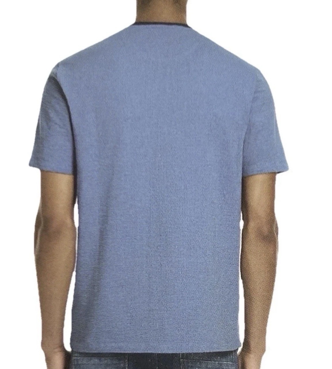Scotch & Soda Mens XL Blue Waffle Knit Crew Neck Textured T-Shirt Amsterdam gallery