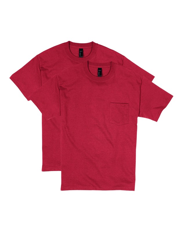 Hanes 2-Pack T-Shirt Beefy-T Adult Pocket Short Sleeve 100% Ringspun Cotton