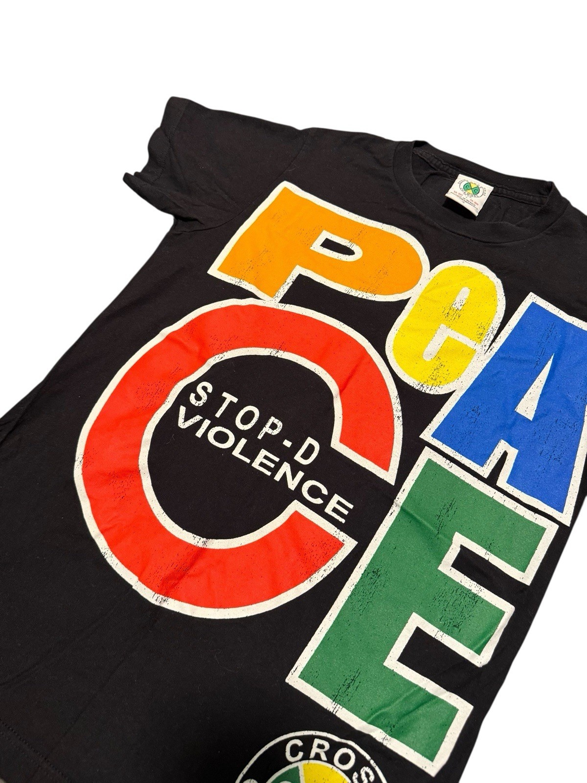 Vintage Cross Colours PEACE Stop-D the Violence Hip Hop Nation Men's SML Rap Tee gallery