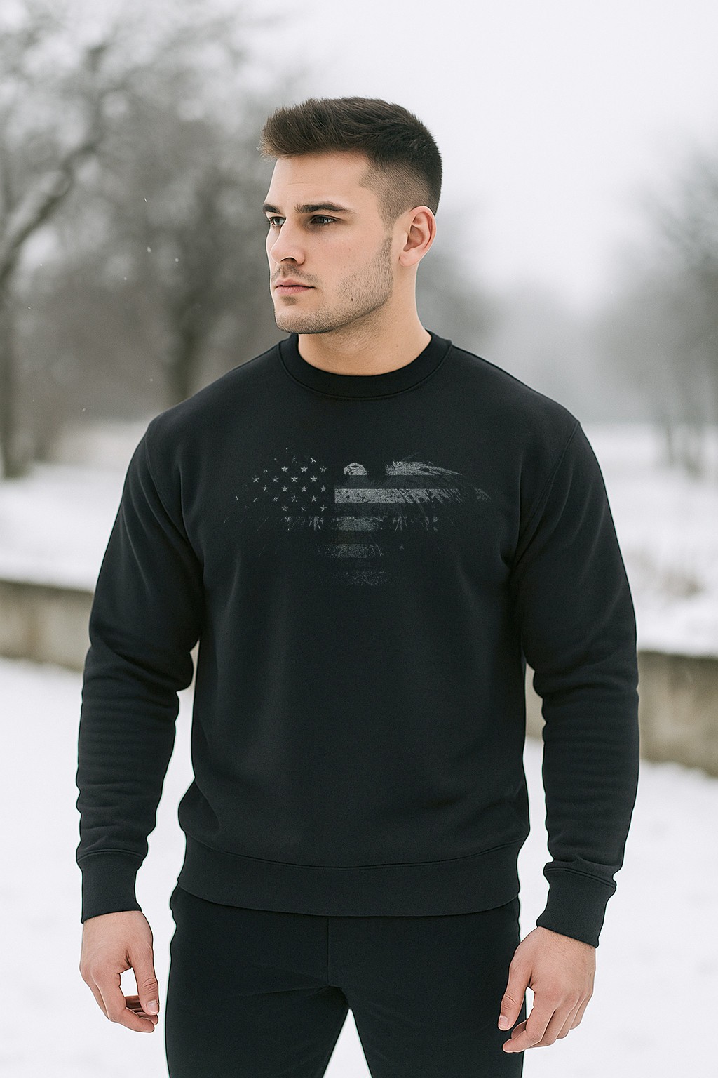 Bald Eagle Flag Sweatshirt | Rugged Patriotic Crewneck for Men & Women | Freedom gallery