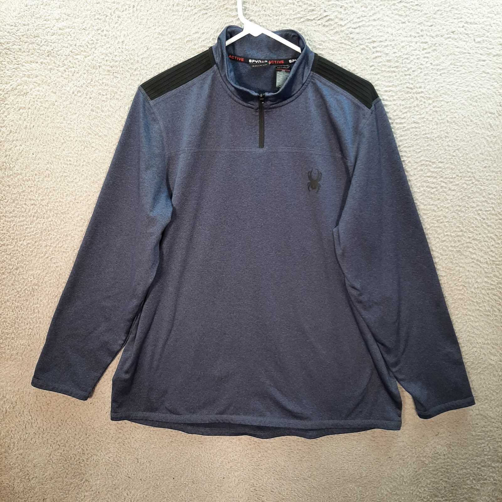 Spyder Shirt Adult Large Blue Black Proweb Athleisure Jogging Gym Sports Mens