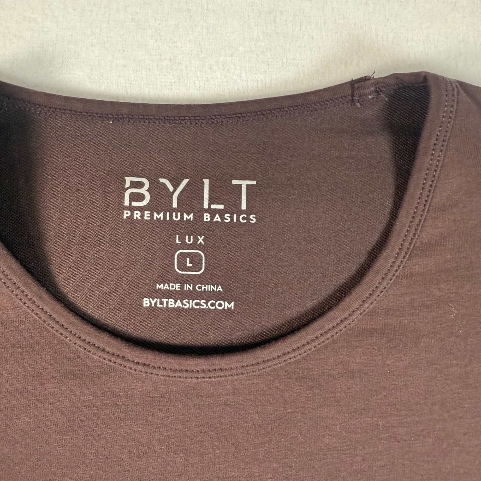 BYLT Premium Basics LUX T-Shirt Mens Large Brown Cotton Blend Minimalist Workout gallery