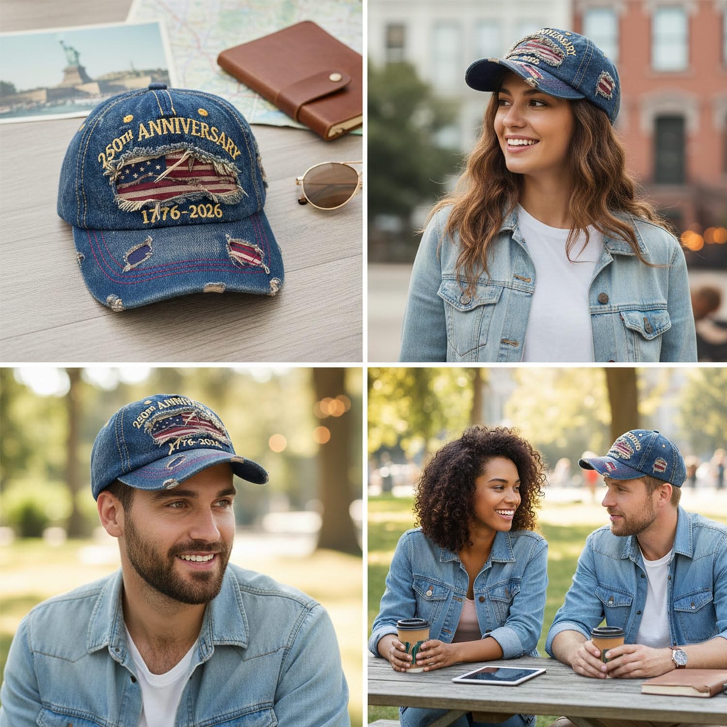 250 Anniversary USA Hat - Retro Embroidered America 250 Hat, Patriotic Adjust... gallery