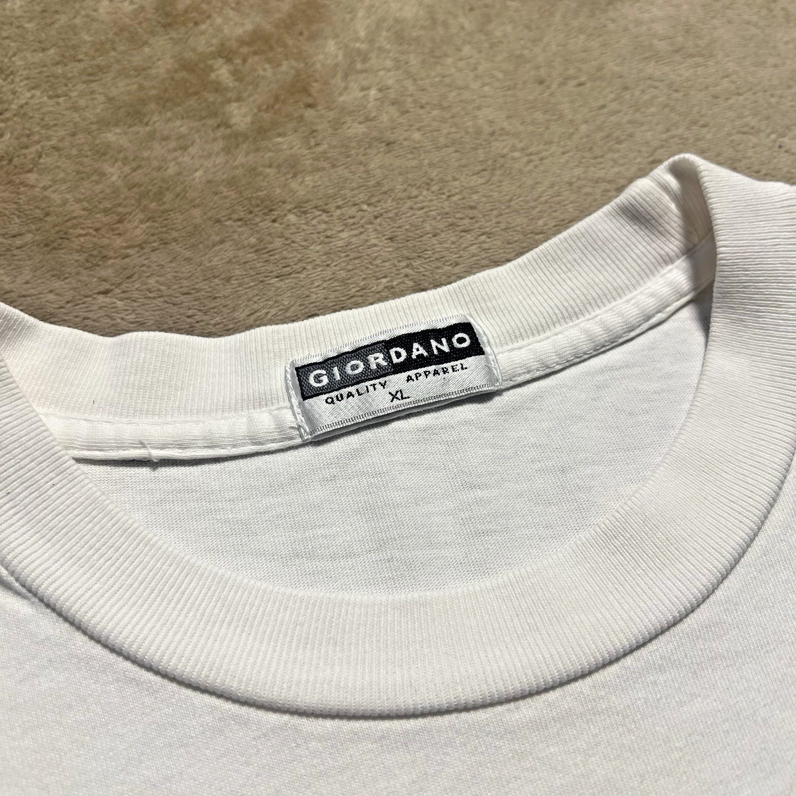 Vintage Giordano Spellout T Shirt Mens XL White Y2K Minimal gallery