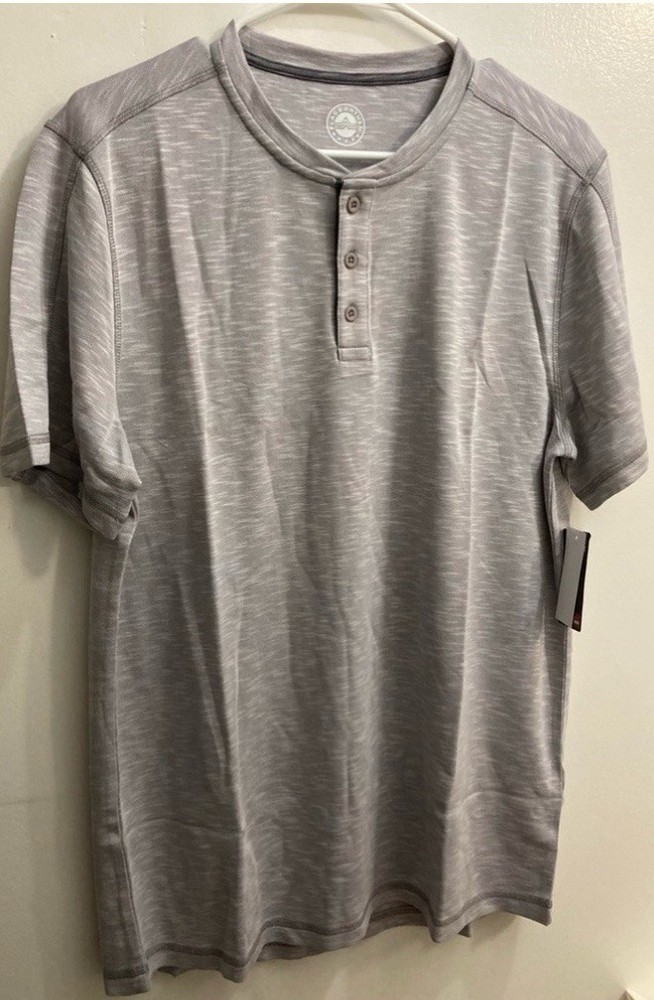 Flag & Anthem MadeFlex Men’s Short Sleeve Henley Tee Shirt Size Medium Lavender