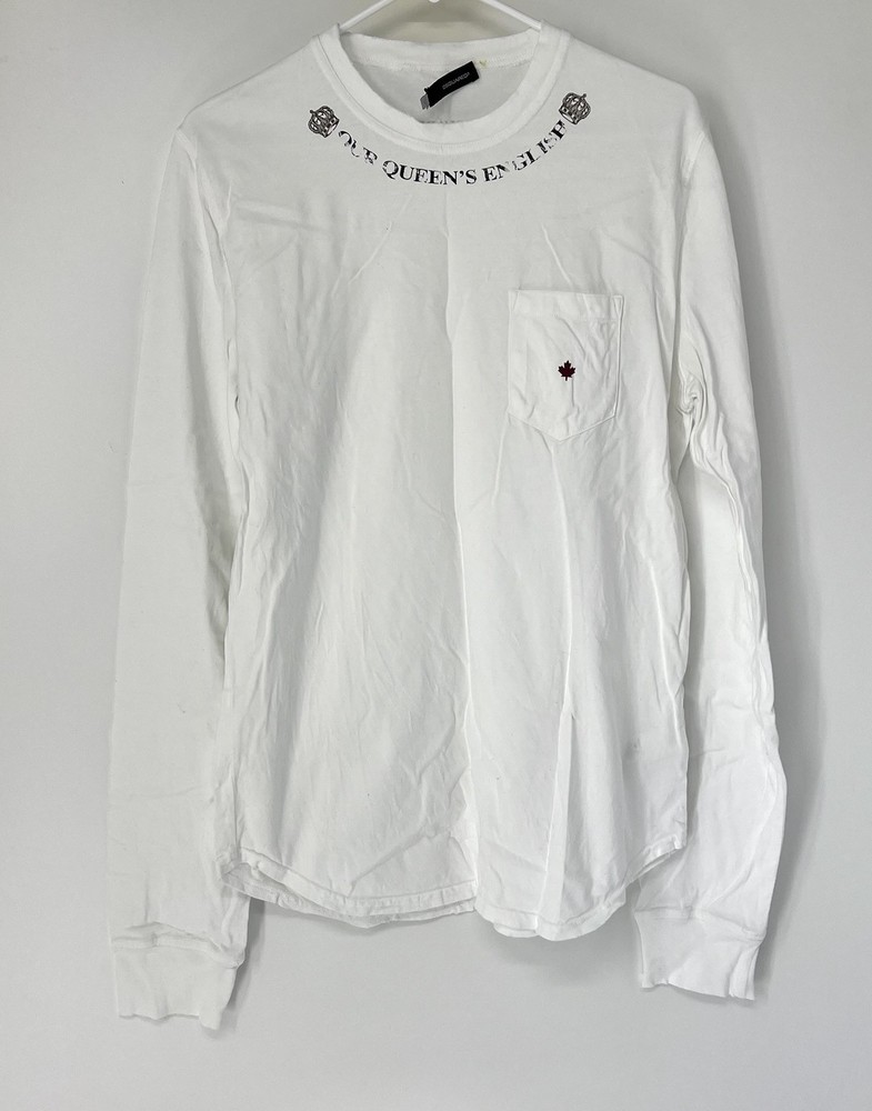 DSQUARED2 men’s our queen’s English men’s top Limited Edition White Long Sleeve