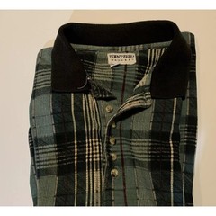 Point Zero Natural Classic Green Plaid Sustainable Cotton Shirt Men’s XL