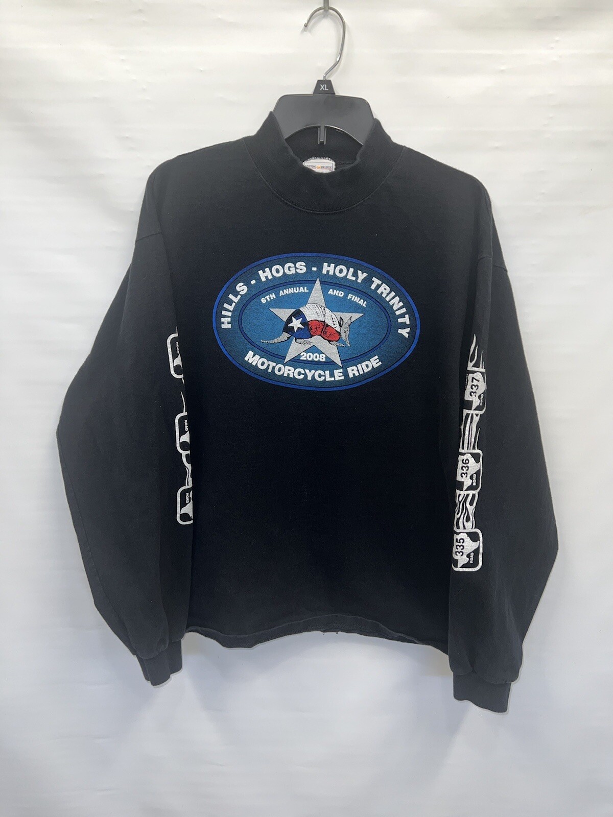 Anvil Shirt Mens Large Black/White Long Sleeve 100% Cotton Holy Trinity Ride
