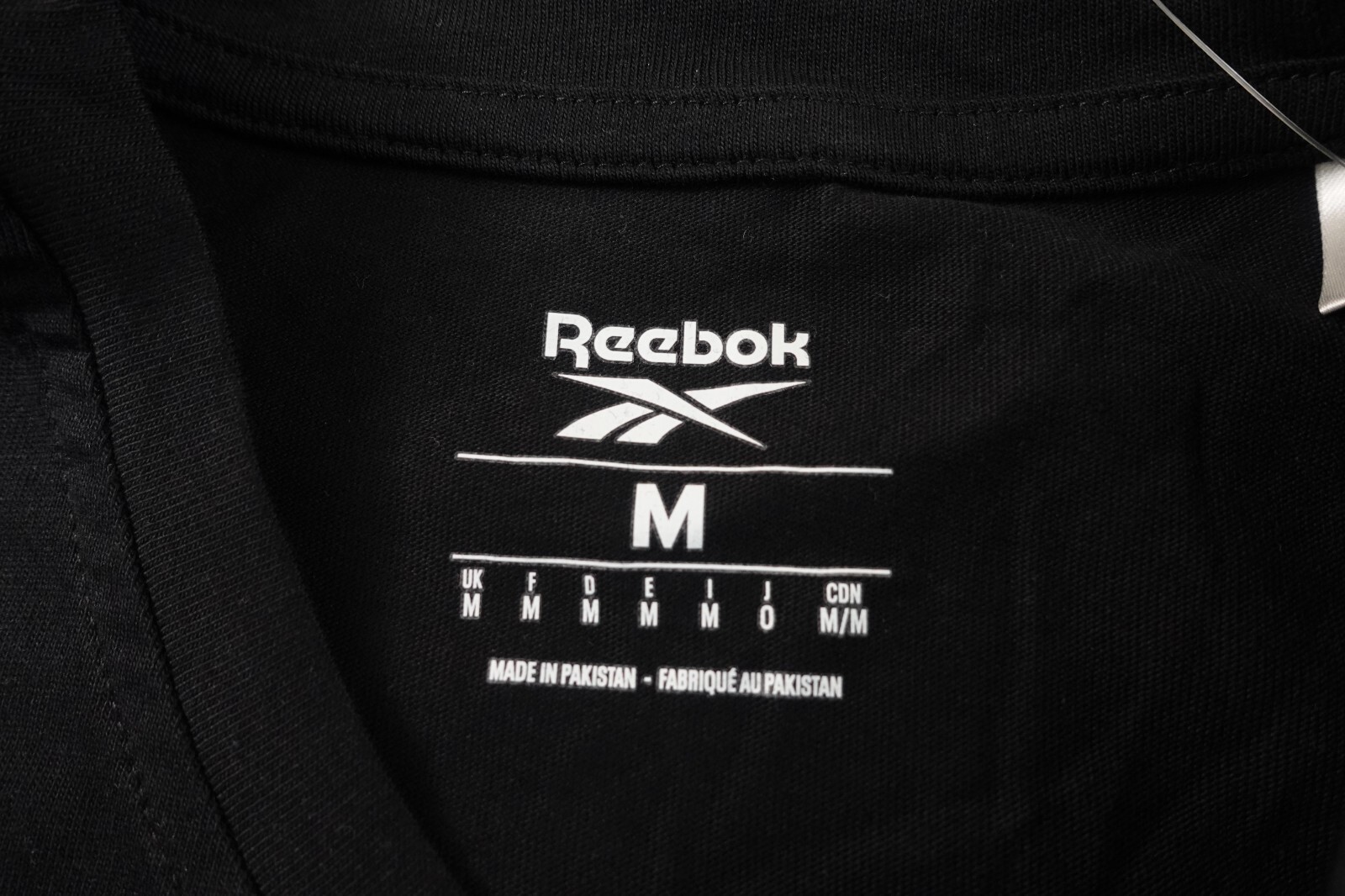 Reebok Mens Medium Black Short Sleeve Identity Big Stacked Logo T-Shirt NWT gallery