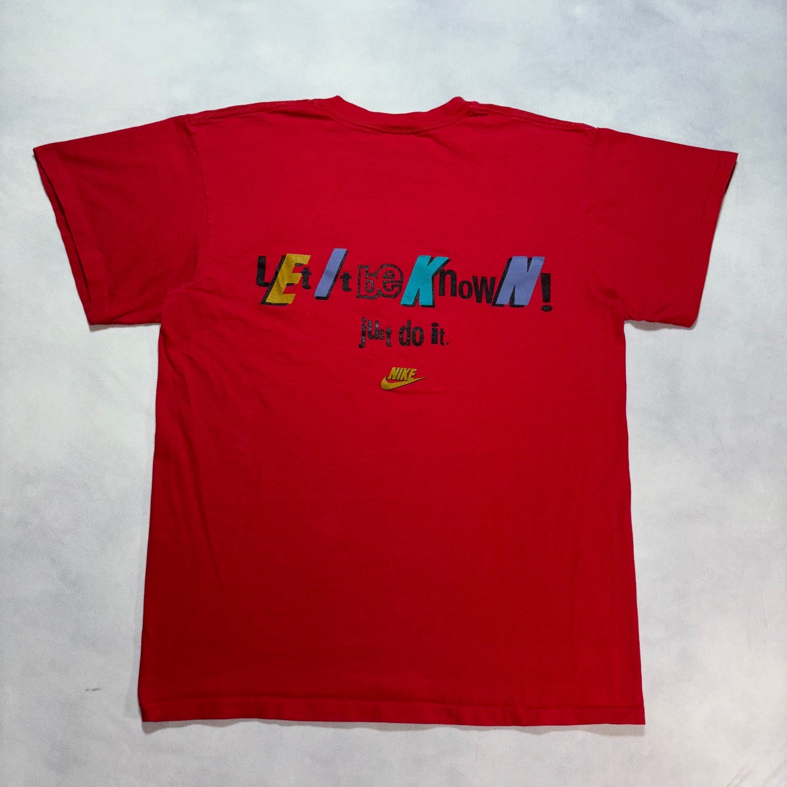 Vintage 90s Nike T-Shirt Men XL Red Def Jam Just Do It Graphic Single Stitch USA gallery