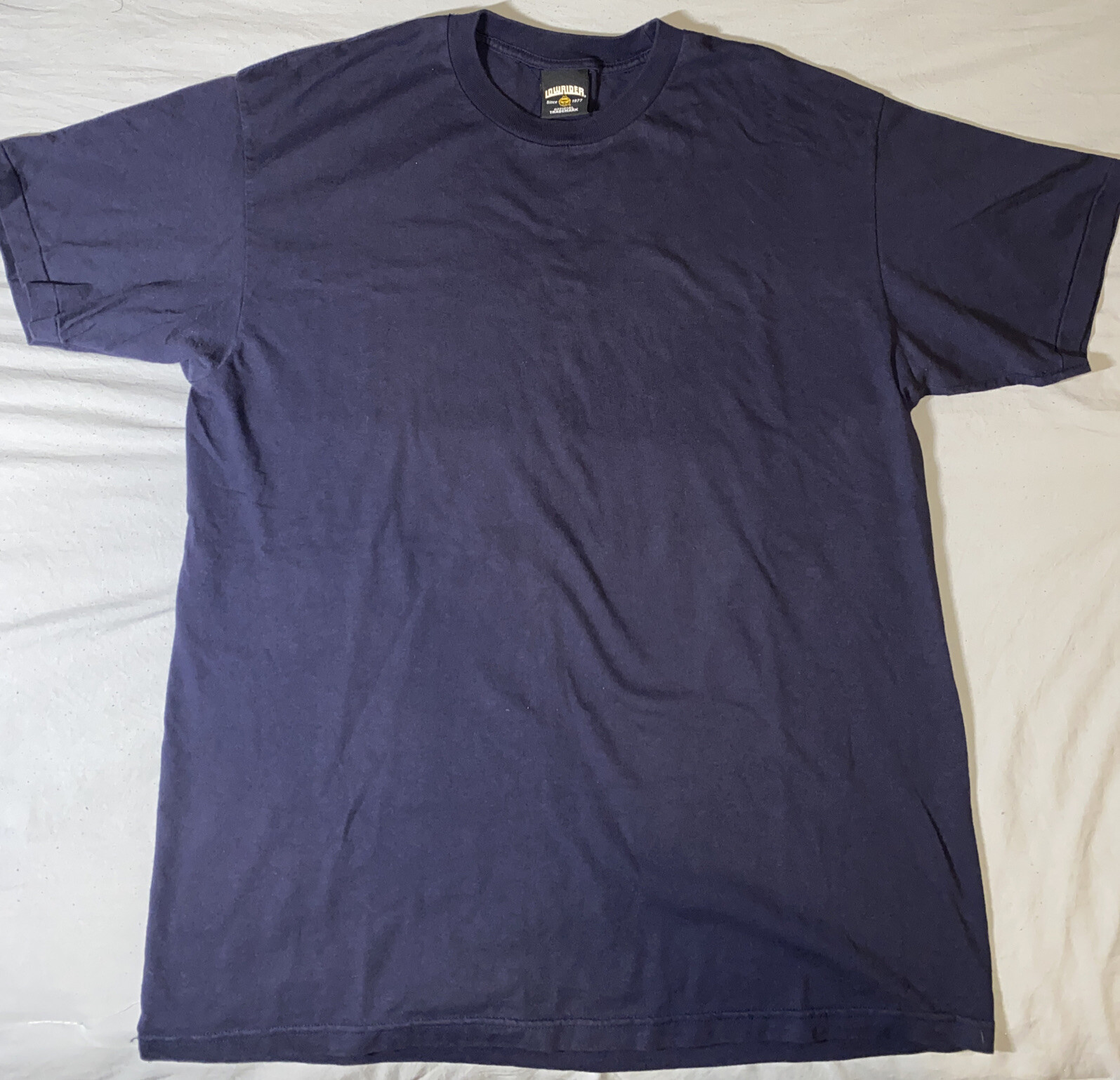 vintage lowrider shirt, Men’s Original x -Large Made In The USA navy Blue Blank