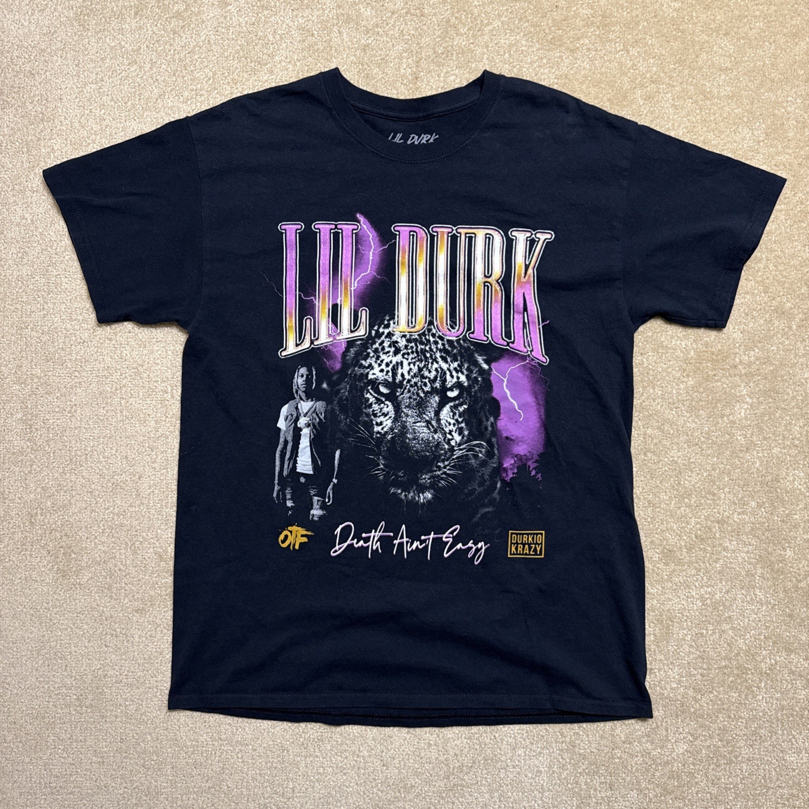 Lil Durk Death Ain’t Easy OTF Durkio Krazy Tour T-Shirt Black Mens Large L gallery